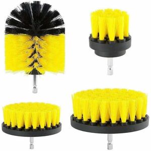 Langray - 4 Pack Car Cleaning Brushes Yellow - jaune