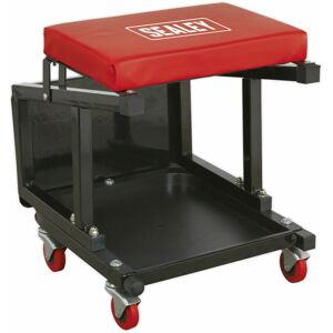 LOOPS Mechanics Utility Seat & Step Stool - Tool Storage Tray - 60mm Swivel Castors