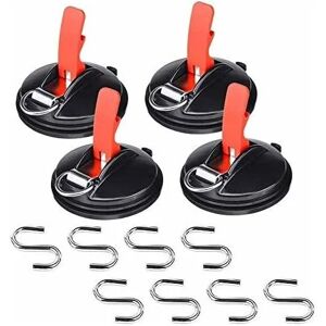 OSUPER Pack Car Suction Cups with 8 S-Hooks, Multi-Function Suction Cups, Anchoring Tool for Car, Luggage Covers, Car Tensioners