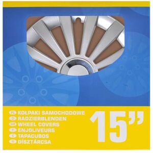 Berkfield Home - ProPlus Wheel Covers Meridian Silver 15 4 pcs