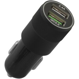 WOOSIEN Qc3.0 Mobile Phone Car Charger 2.4a Dual Usb Car Charger Car Lighter Charging Head -black