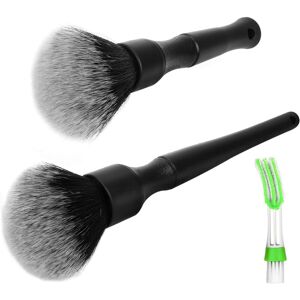 Rhafayre - Detailing Brush, 3pcs Car Cleaning Brush Set, Auto Detailing Brush, Interior Exterior Car Cleaning Brush Kit for Car Wheels/Dashboard/Air