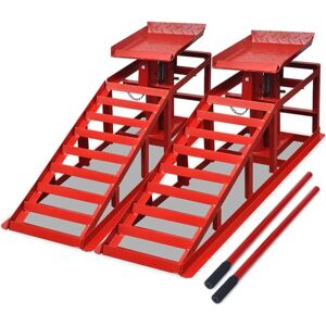 BERKFIELD HOME Royalton Car Repair Ramps 2 pcs Red Steel