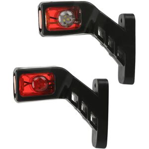 AOUGO Set of 2 led Side Marker Lights 12V / 24V Chassis Mounted for Trucks and Dump Trucks - Red/White/Orange