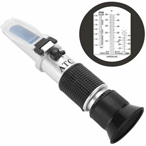 DEWDAT Small handy 4-in-1 portable antifreeze coolant refractometer for automotive antifreeze system, battery acid and windshield washer fluid