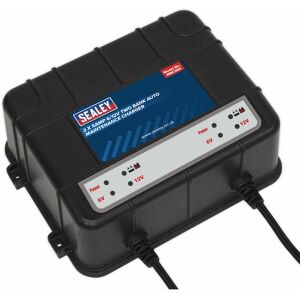 Loops - Two Bank Auto Maintenance Charger - 6V & 12V - Compact Battery Charger - 2 x 5A