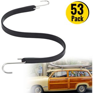 Vevor - Rubber Bungee Cords, 53 Pack 21' Long, Weatherproof Natural Rubber Tie Down Straps with Crimped s Hooks, Heavy Duty Outdoor Tarp Straps for