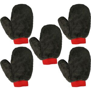 Vhbw - 5x Wheel Mitt for Car, Motorbike and Bicycle Care - Washing Glove made from Microfibre, Red Black