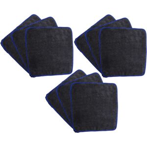 Vhbw - 9x Care Towel for Car, Motorcycle - Microfibre Cloths 40 x 40 cm, Washable, Reusable, Black/Blue