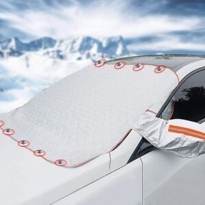 Groofoo - Windshield Frost And Front Window Protector, Universal Car Thermal Windshield Sun Shade Winter Car Cover Anti Rain Snow Magnetic Anti-theft