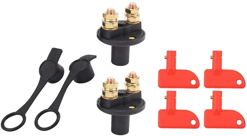 WOOSIEN 2 Pack 12v/24v Automotive Battery Isolator Disconnector Cut Off Kill Switch Emergency Off Switch