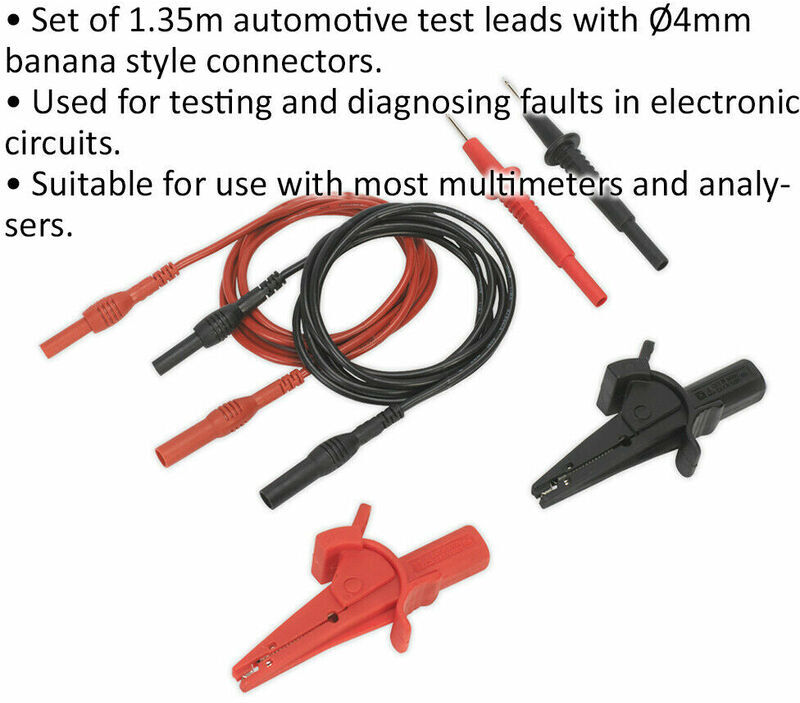 LOOPS 6 Piece Automotive Test Lead & Crocodile Clip Set - Electronic Circuit Diagnosis