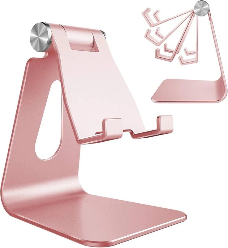 Héloise - Adjustable Phone Holder, Multi-Angle Phone Holder for iPhone 13 Pro Max 12 11 xs Max x 8 7 6 Plus Samsung S10 S9 Smartphones, Rose Gold