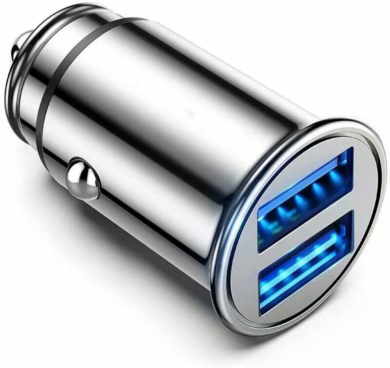 Langray - Car Charger, Ultra Compact 2 usb Ports 5V / 4.8A Aluminum Alloy Cigarette Lighter Charger, Fast Charging for iPhone xr / xs Max / 8 Plus,