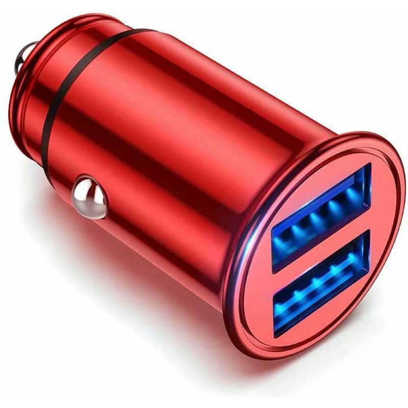 LANGRAY Car Charger, Ultra Compact 2 USB Ports 5V / 4.8A Aluminum Alloy Cigarette Lighter Charger, Fast Charging for iPhone XR / XS Max / 8 Plus, Galaxy S8 /