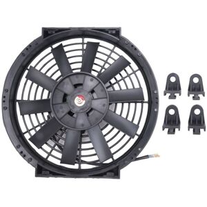 Tlily - 10 Inch 12V 80W 2100Rpm Universal Straight Black Blade Electric Cooling Radiator Tank Fan Mounting Kit