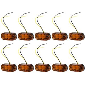TLILY 10PCS Amber 2 led Light Oval Clearance Trailer Car Truck Side Marker Tail Lamp