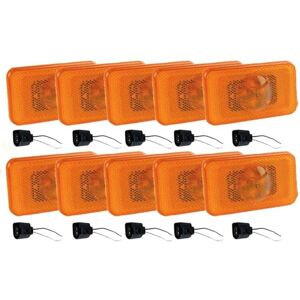 TLILY 10X 24V Yellow Amber LED Side Marker Lamp Light W/ Wire Connector Plug for &FM LF45 20398660