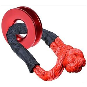TLILY 1/2 Inch Synthetic Shackle Winch Rope + Ring Recovery for ATV UTV SUV Truck Towing Off-Road Boat Marine Red
