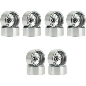 Tlily - 12Pcs Deep Flatbed Wagon 1.9 Metal Wheel Hub Rim Lock for 1/10 rc Crawler Axial SCX10 90046 TRX4 D90.1