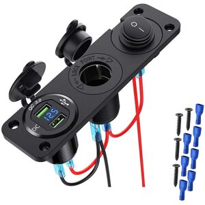 CYSLMUK 12V Built-in usb Socket, 12V Cigarette Lighter Socket, qc 3.0 12V Dual usb Charger, Cigarette Lighter Socket Panel