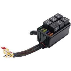 TLILY 12V Relay Box 6 Slots Block Way Fuse with and Kit Automotive