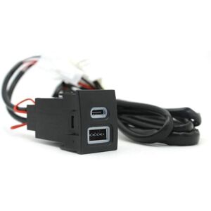 TLILY 12V/24V Car Phone Charger Socket Double QC3.0 Type-C pd usb Charging Port Power Adapter for 9n 9n3 2004-2011