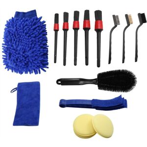 Tlily - 15 pcs Car Detailing Brush Set,Car Interior Cleaning Kit Includes Detail Brushes, Wheel Brush, Tire