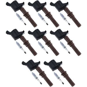 Tlily - 1Lot DG521 Ignition Coils+Spark Plug HJFS24FP for Ford Expedition Explorer Lincoln Mercury 5.4L