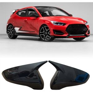 Tlily - 1Pair Car Rearview Mirror Cover for Hyundai Veloster 2018-2024 Ox Horn Side Mirror Shell Reverse Caps Trim Glossy Black