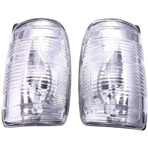 TLILY 1Pair Right and Left Side Door Wing Mirror Clear Indicator Lens for Transit Mk8 2014-Onwards