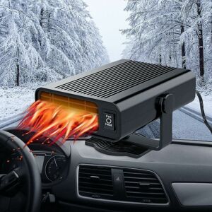 GOTRAYS 2 in 1 Car Heater 12V 120W Portable Car Fast Demister Defroster 360 Degree Rotating Car Windshield Defroster with Cigarette Lighter Sockets (Black)