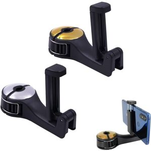 LINGHHANG 2 Pack Car Phone Holder, Car Seat Back Hook, for Hanging Handbags, Cell Phones, Small Items