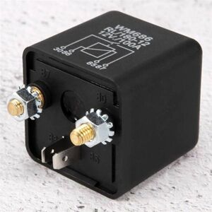 Tlily - 2 Pcs 12V 100Amp 4-Pin Heavy Duty on/off Switch Split Charge Relay for Auto Boat Van Black