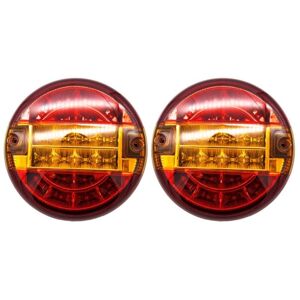 TLILY 2 Pcs 20 led Truck Tail Light Stop Brake Reverse Lamp for 24V Vehicles Trailer Caravan Red Yellow