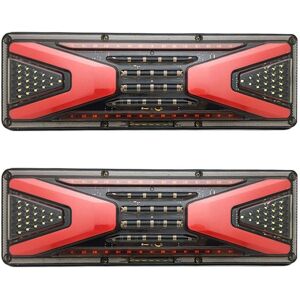 Tlily - 2 pcs 24V Truck led Rear Tail Light Trailer Warning Lights For Stop Lorry Bus Brake Reverse Turn Indicator Lamp(40.5CM)