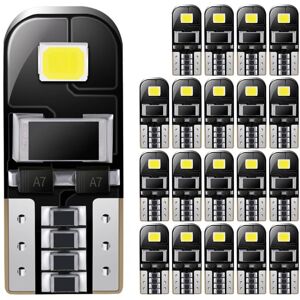 TLILY 20Pcs W5W 168 194 T10 2835 LED Canbus Light 2SMD Bulbs Car Interior Dome Reading Light Parking Lights Error Free 12V