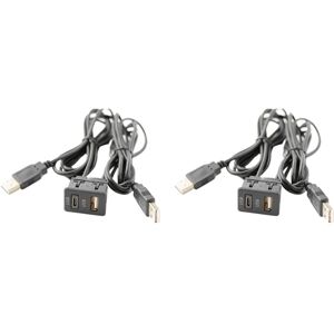 TLILY 2Pcs 150CM Car Dash Flush Mount usb Port Panel Auto Boat Dual usb Extension Cable-TAPYC Adapter for