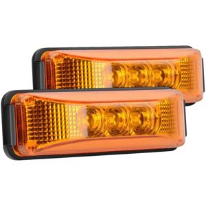 TLILY 2PCS 24V 3.9Inch 3 LED Truck Trailer Front Rear Side Marker Lights Clearance Indicator Lamp Waterproof