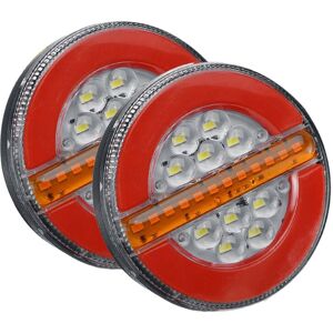 TLILY 2Pcs 24V 4' led Trailer Truck Tail Light Brake Light drl Flow Turn Signal Lamp Strobe Light for Car Boat Bus Van Caravan