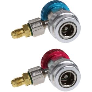 Tlily - 2Pcs Car Auto Freon R134A h/l Quick Coupler Adapters Air Conditioning Refrigerant Adjustable a/c manifold gauge