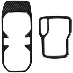 Tlily - 2Pcs Car Gear Shift Frame & Front Water Cup Holder Cover for Jeep Wrangler jl 2018-2021 Gearshift Trim Cover