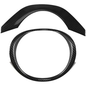 Tlily - 2Pcs for Vezel -v 2021 2022 Interior Car Carbon Fiber Steering Wheel Panel Cover Trim Decoration Frame