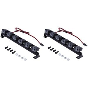 Tlily - 2X rc Car Light Bar Kit 6 led Lights Roof Body Shell for 1/10 Truck Accessories