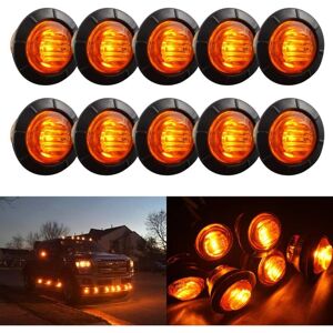 MEMKEY 3/4 inch Amber Round led Turn Signal Lights dc 12V for Trunk Tail Lights Brake Light Side Markers Clearance Marker Light (10pcs)