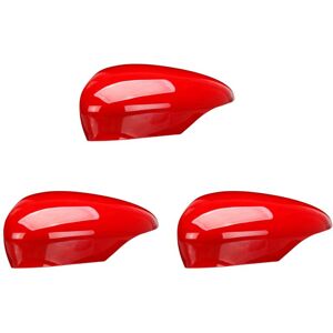 Tlily - 3X Side Mirror Cap Shell Cover Left Wing Door For Fiesta MK7 2008-2017 Red