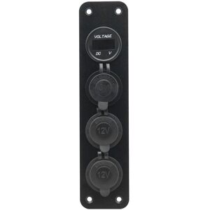 Tlily - 4 Gang 4.8A Marine Waterproof Rocker Switch Panel With led Voltage Display+Power Interface For Boat Camper Marine rv