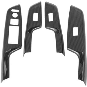 Tlily - 4Pcs Carbon Fiber Car Door Window Lift Switch Panel Cover Trim for Honda Civic 9Th 2012 2013 2014 rhd