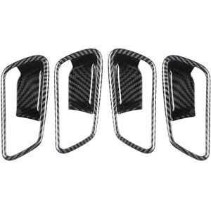 Tlily - 4Pcs Carbon Fiber Interior Mouldings Inner Door Handle Bowl Panel Decoration Cover Trim for kia Morning 2020 2021 2022