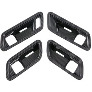 Tlily - 4Pcs Carbon Fiber Interior Mouldings Inner Door Handle Bowl Panel Decoration Cover Trim for Toyota Bz4x 2022 2023